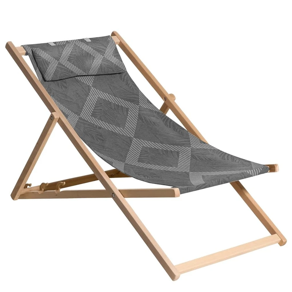 Madison Chaise De Plage En Bois Demi 55x90x87 Cm Gris 1 Madison Chaise De Plage En Bois Demi 55x90x87 Cm Gris
