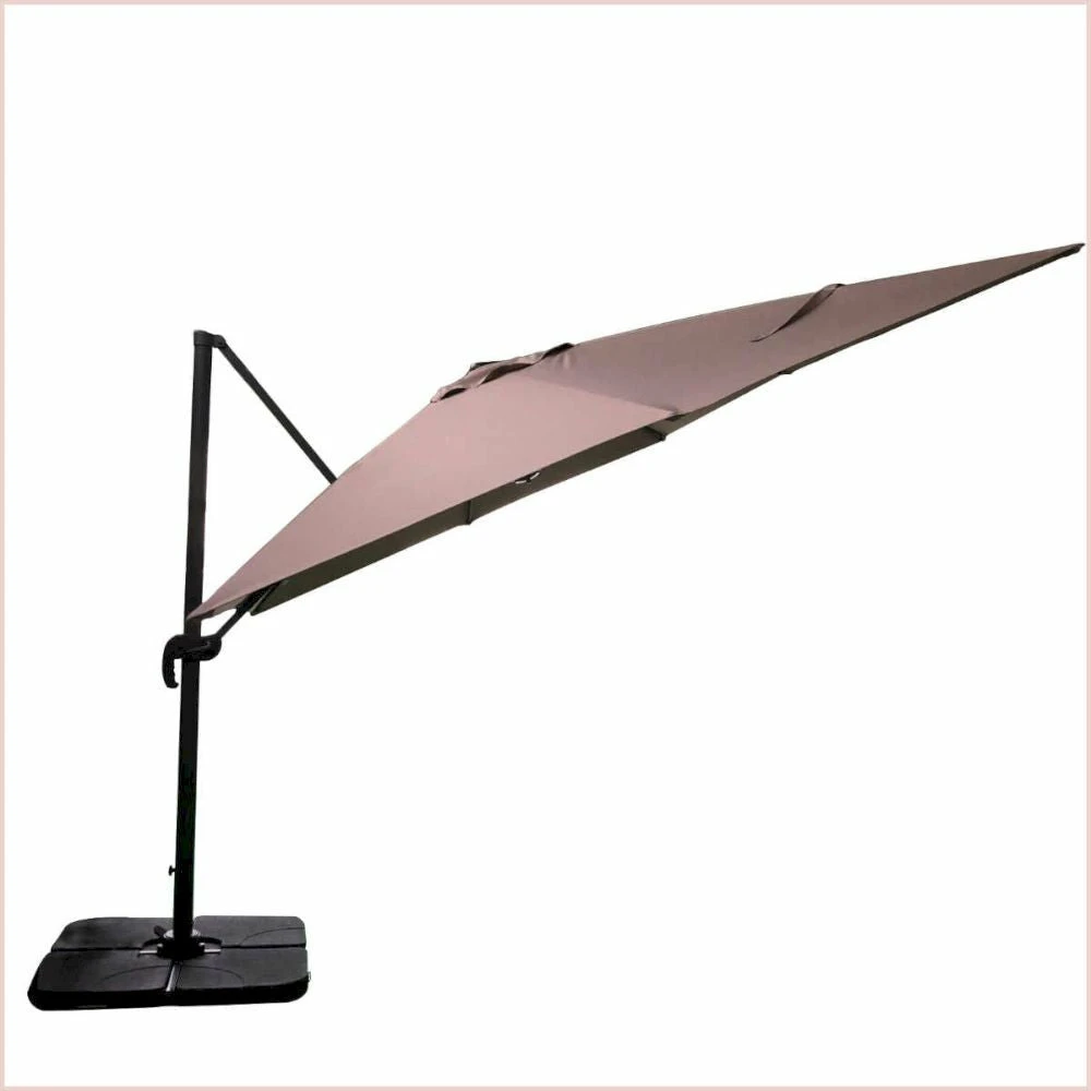 Parasol Déporté Marron Natural + Dalle Et Housse L400xh272xl300 - Jules - Cezare 7 Parasol Déporté Marron Natural + Dalle Et Housse L400xh272xl300 - Jules - Cezare – Image 7