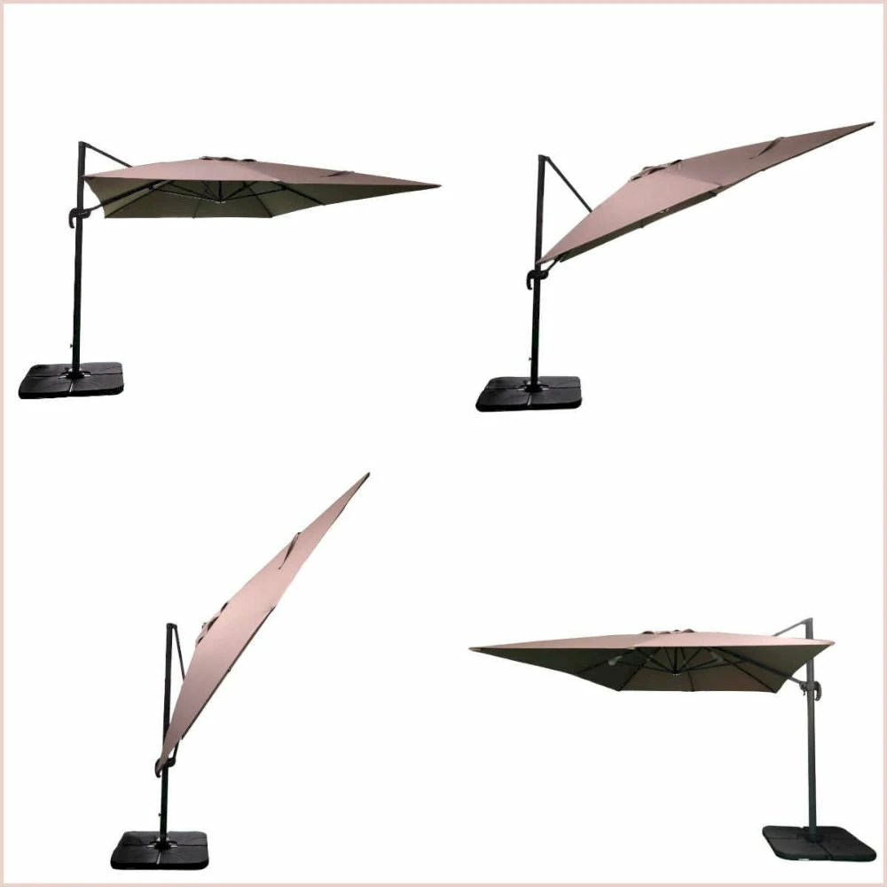 Parasol Déporté Marron Natural + Dalle Et Housse L400xh272xl300 - Jules - Cezare 5 Parasol Déporté Marron Natural + Dalle Et Housse L400xh272xl300 - Jules - Cezare – Image 5