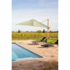 Parasol Déporté Sauge + Dalle Et Housse L400xh272xl300 - Gabin - Cezare
