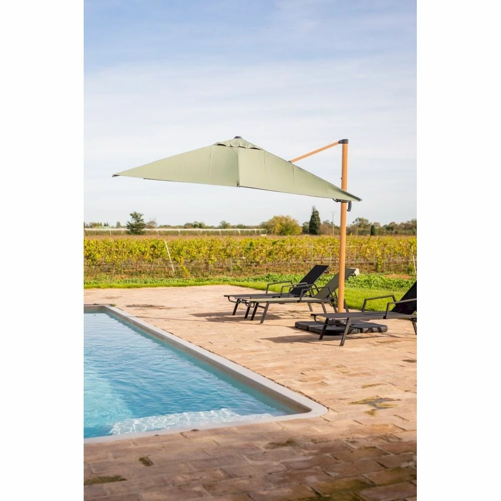 Parasol Déporté Sauge + Dalle Et Housse L400xh272xl300 - Gabin - Cezare 1 Parasol Déporté Sauge + Dalle Et Housse L400xh272xl300 - Gabin - Cezare