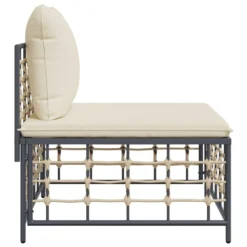 VIDAXL Canapé Central De Jardin Avec Coussin Beige Résine Tressée 10 VIDAXL Canapé Central De Jardin Avec Coussin Beige Résine Tressée -Konst Decor Magasin 646d0fff35df12.94326170