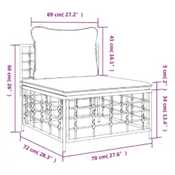 VIDAXL Canapé Central De Jardin Avec Coussin Gris Foncé Résine Tressée 13 VIDAXL Canapé Central De Jardin Avec Coussin Gris Foncé Résine Tressée -Konst Decor Magasin 646d112f208c76.39921161