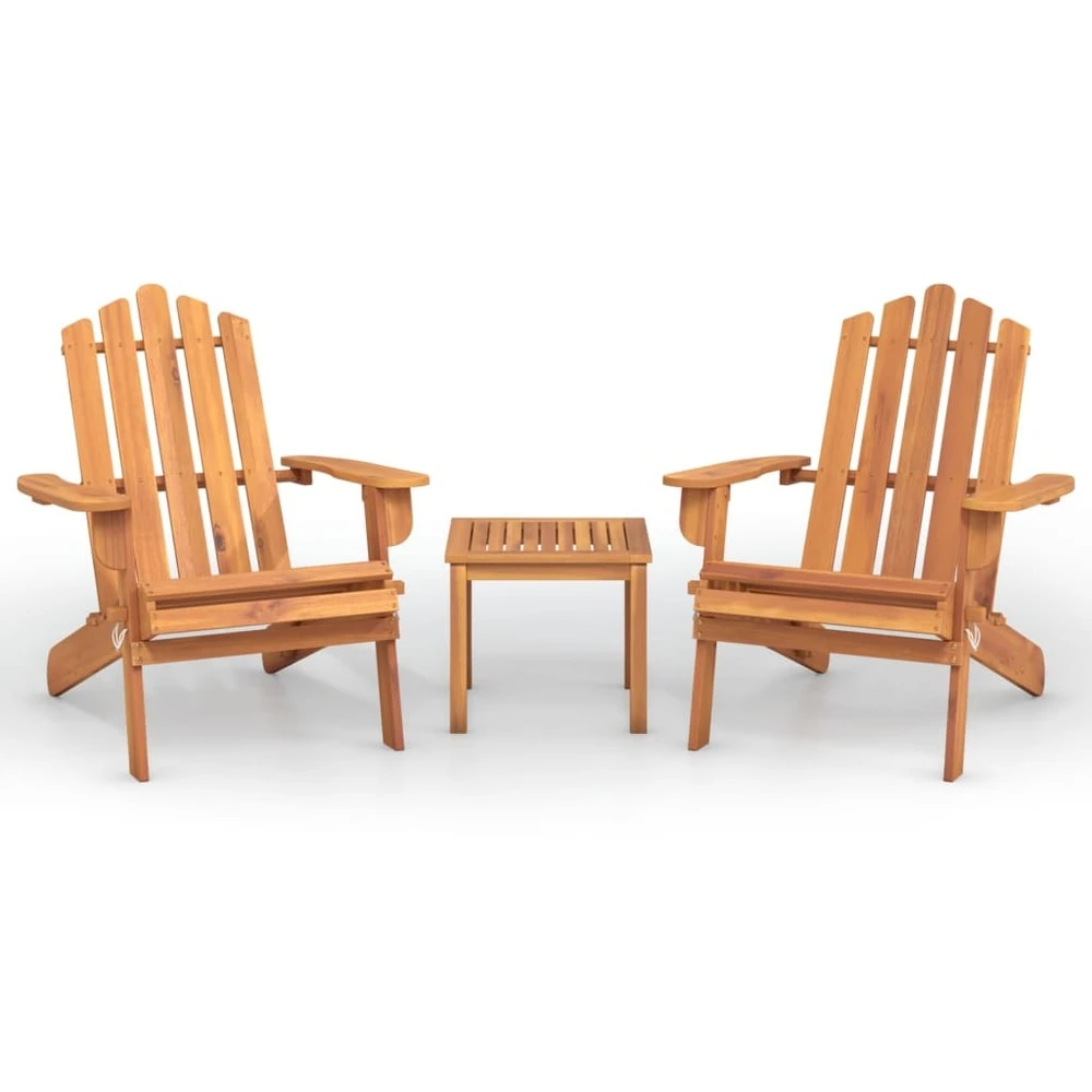 VIDAXL Ensemble De Salon De Jardin Adirondack 3 Pcs Bois Acacia Solide 1 VIDAXL Ensemble De Salon De Jardin Adirondack 3 Pcs Bois Acacia Solide