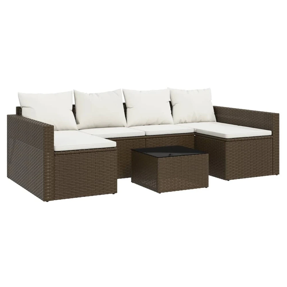VIDAXL Salon De Jardin 2 Pcs Avec Coussins Marron Résine Tressée 2 VIDAXL Salon De Jardin 2 Pcs Avec Coussins Marron Résine Tressée – Image 2