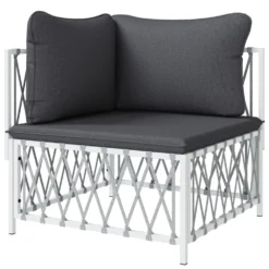 VIDAXL Canapé D'angle De Jardin Avec Coussins Blanc Tissu Tissé 10 VIDAXL Canapé D'angle De Jardin Avec Coussins Blanc Tissu Tissé -Konst Decor Magasin 646d14568742c1.61586902