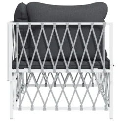 VIDAXL Canapé D'angle De Jardin Avec Coussins Blanc Tissu Tissé 11 VIDAXL Canapé D'angle De Jardin Avec Coussins Blanc Tissu Tissé -Konst Decor Magasin 646d14568a92f2.95157888