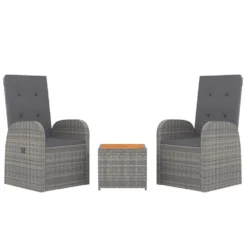 VIDAXL Ensemble De Salon De Jardin 3 Pcs Gris Poly Rotin Et Acacia 9 VIDAXL Ensemble De Salon De Jardin 3 Pcs Gris Poly Rotin Et Acacia -Konst Decor Magasin 646d1465dd3079.95973911