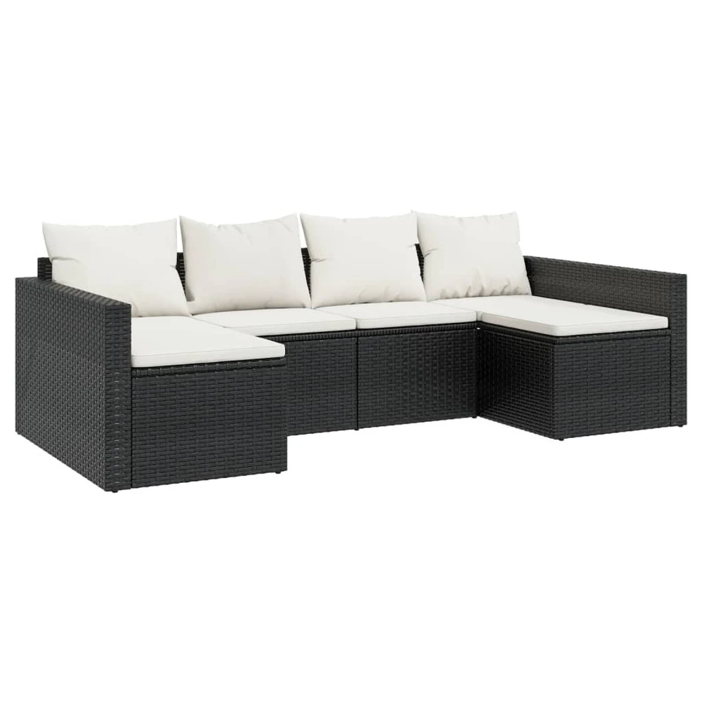 VIDAXL Salon De Jardin 2 Pcs Avec Coussins Noir Résine Tressée 3 VIDAXL Salon De Jardin 2 Pcs Avec Coussins Noir Résine Tressée – Image 3