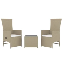 VIDAXL Ensemble De Salon De Jardin 3 Pcs Beige Poly Rotin Et Acier 9 VIDAXL Ensemble De Salon De Jardin 3 Pcs Beige Poly Rotin Et Acier -Konst Decor Magasin 646d14952ea213.77912271