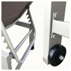 Baisao - Bain De Soleil Droit Textilène Aluminium - Inclinable Et Confortable - Léger Et Facile à Déplacer - Roulettes Arrière - -Konst Decor Magasin 646d14a68404f6.01442659