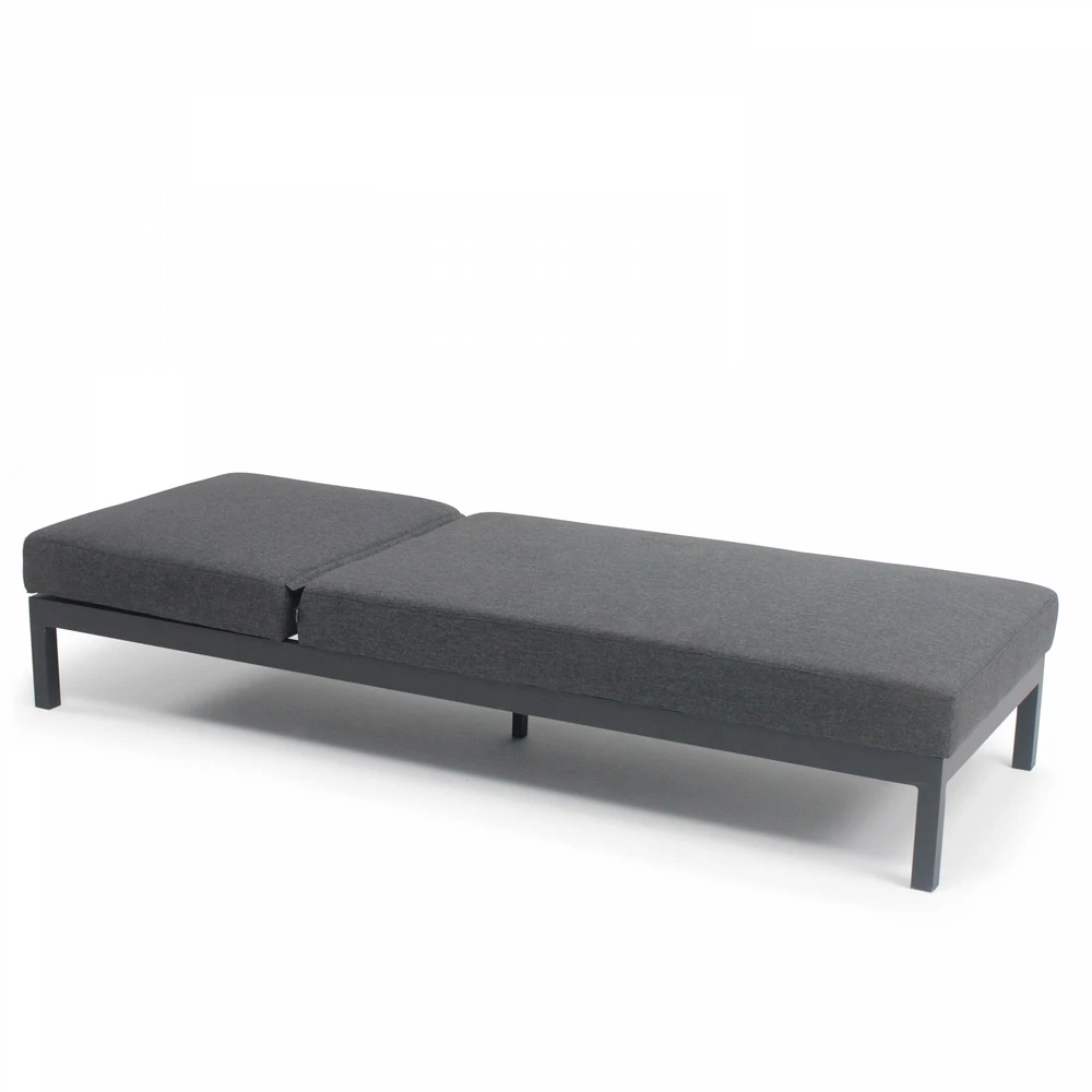 Ensemble Bain De Soleil Avec Tablette En Aluminium Gris 3 Ensemble Bain De Soleil Avec Tablette En Aluminium Gris – Image 3