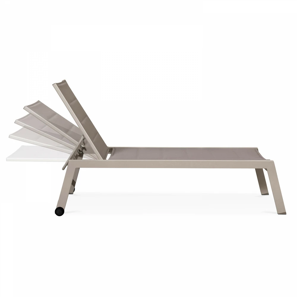 Lot De 2 Bains De Soleils En Aluminium Taupe 5 Lot De 2 Bains De Soleils En Aluminium Taupe – Image 5