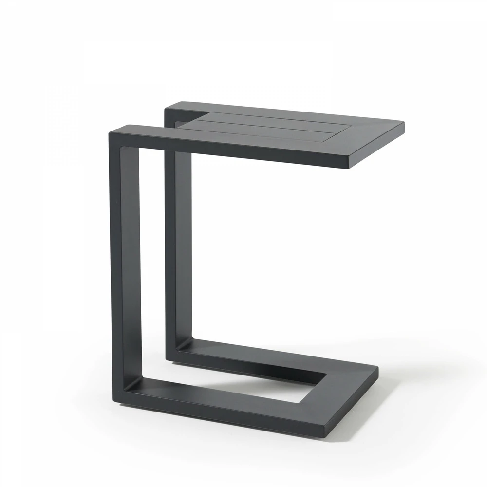 Lot De 2 Bains De Soleil Avec Tablettes En Aluminium Gris 4 Lot De 2 Bains De Soleil Avec Tablettes En Aluminium Gris – Image 4