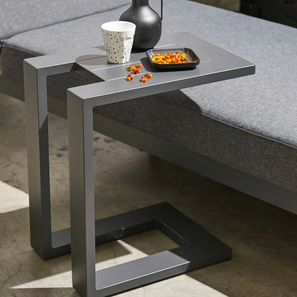 Lot De 2 Bains De Soleil Avec Tablettes En Aluminium Gris 5 Lot De 2 Bains De Soleil Avec Tablettes En Aluminium Gris – Image 5