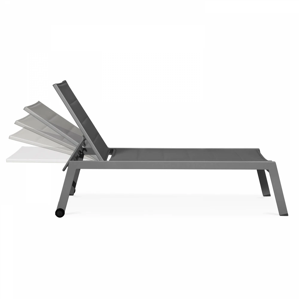 Lot De 2 Bains De Soleil En Aluminium Gris 5 Lot De 2 Bains De Soleil En Aluminium Gris – Image 5