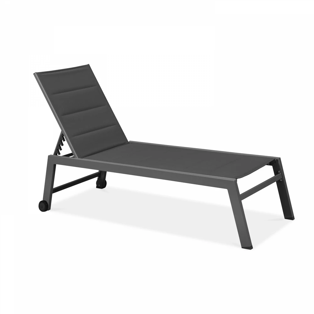 Lot De 2 Bains De Soleil En Aluminium Gris 2 Lot De 2 Bains De Soleil En Aluminium Gris – Image 2