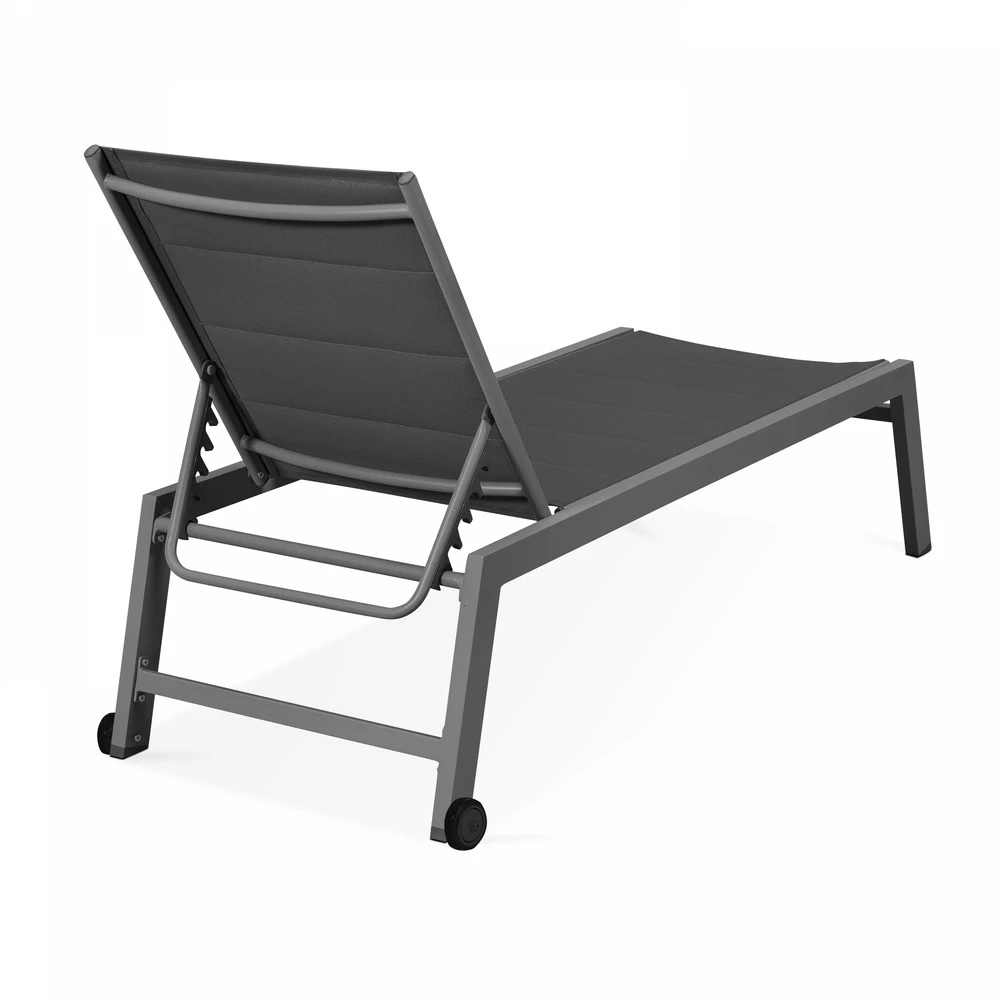 Lot De 2 Bains De Soleil En Aluminium Gris 4 Lot De 2 Bains De Soleil En Aluminium Gris – Image 4