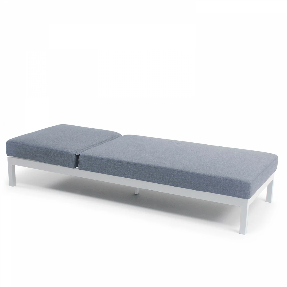 Lot De 2 Bains De Soleil Avec Tablettes En Aluminium Blanc 3 Lot De 2 Bains De Soleil Avec Tablettes En Aluminium Blanc – Image 3