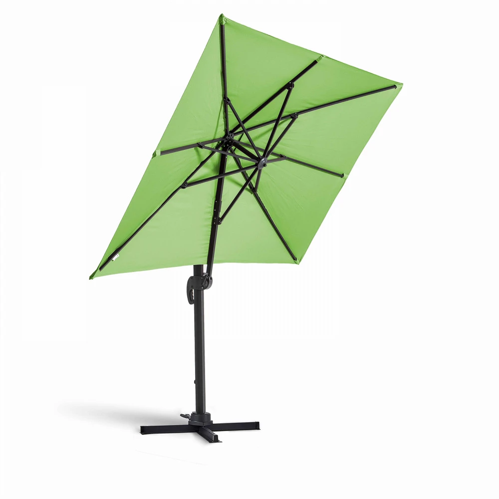 Parasol Déporté 2x3 M Et 4 Dalles à Remplir Aluminium Vert 2 Parasol Déporté 2x3 M Et 4 Dalles à Remplir Aluminium Vert – Image 2