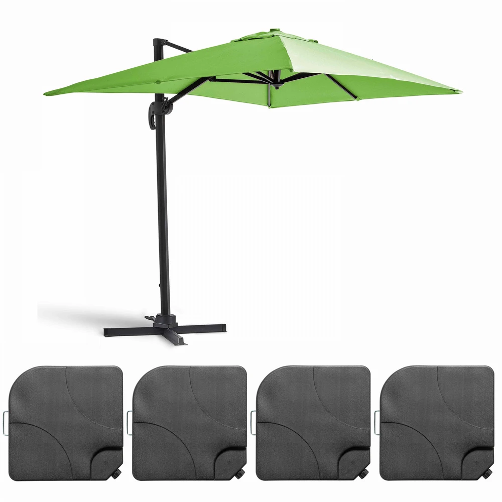 Parasol Déporté 2x3 M Et 4 Dalles à Remplir Aluminium Vert 1 Parasol Déporté 2x3 M Et 4 Dalles à Remplir Aluminium Vert