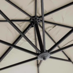 Parasol Déporté 3x4m Et 4 Dalles Lestées Aluminium Blanc -Konst Decor Magasin 646e58d3dc5f16.06079461