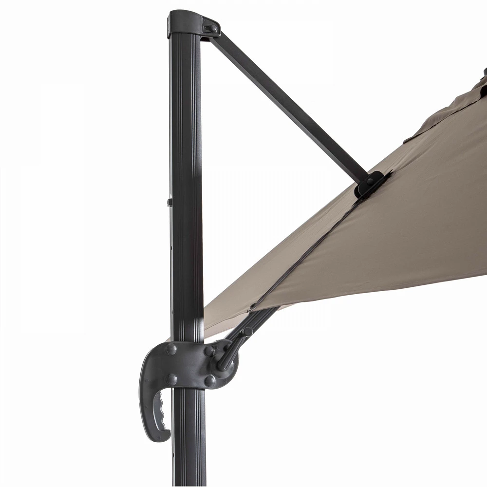 Parasol Déporté 2x3 M Et 4 Dalles à Remplir Aluminium Taupe 3 Parasol Déporté 2x3 M Et 4 Dalles à Remplir Aluminium Taupe – Image 3