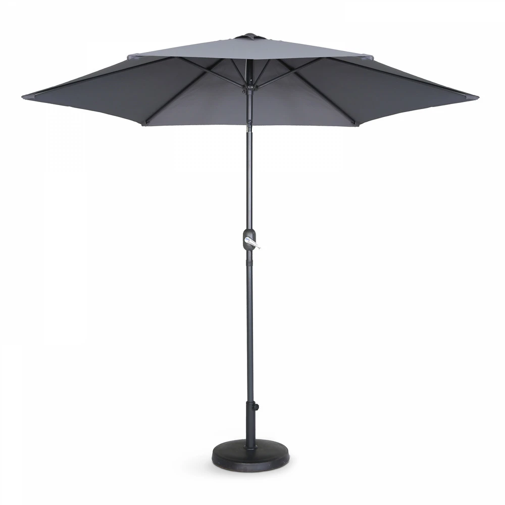 Parasol Droit Inclinable 3m Et 4 Dalles à Lester Remplissables Gris 2 Parasol Droit Inclinable 3m Et 4 Dalles à Lester Remplissables Gris – Image 2