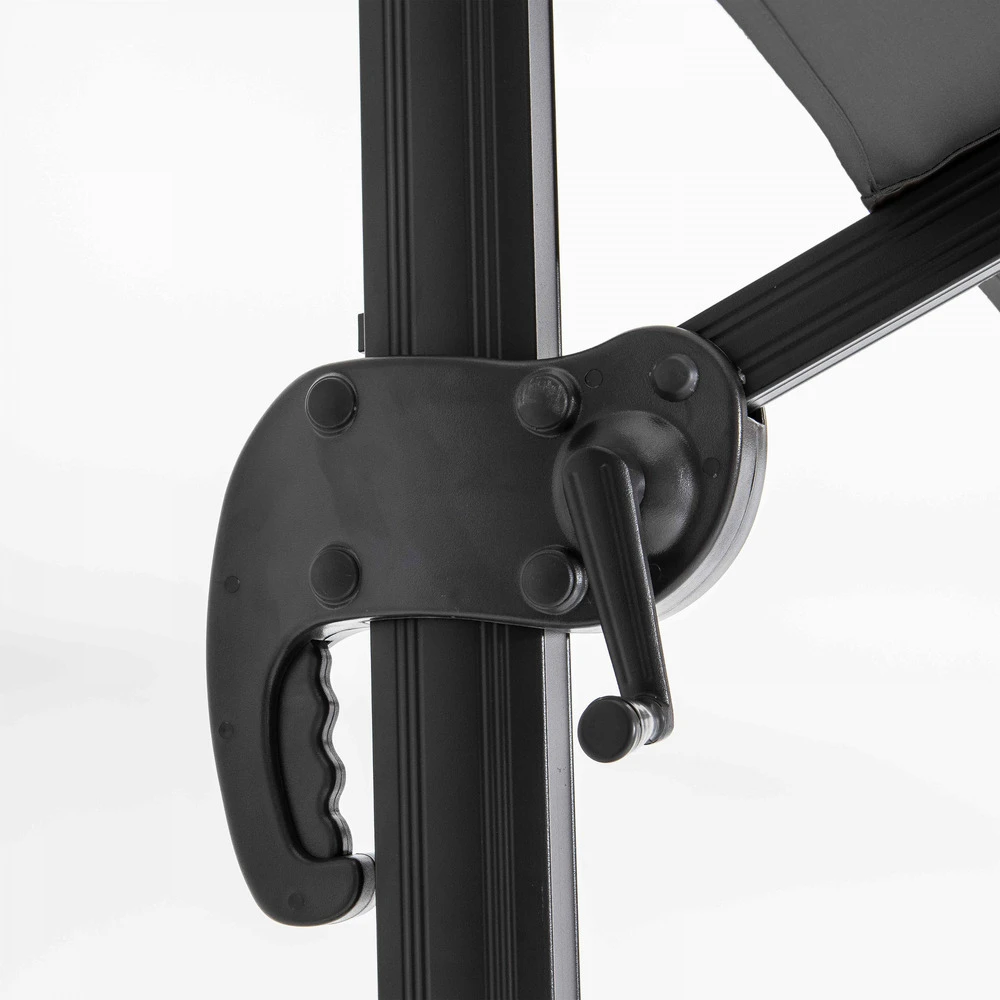 Parasol Déporté 3x4m Et 4 Dalles à Remplir Aluminium Gris 5 Parasol Déporté 3x4m Et 4 Dalles à Remplir Aluminium Gris – Image 5