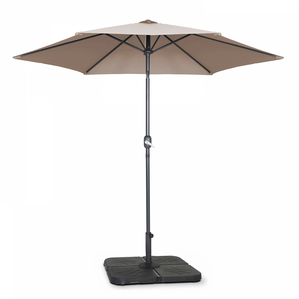 Parasol Droit Inclinable 3m Et 4 Dalles à Lester Remplissables Taupe 3 Parasol Droit Inclinable 3m Et 4 Dalles à Lester Remplissables Taupe – Image 3