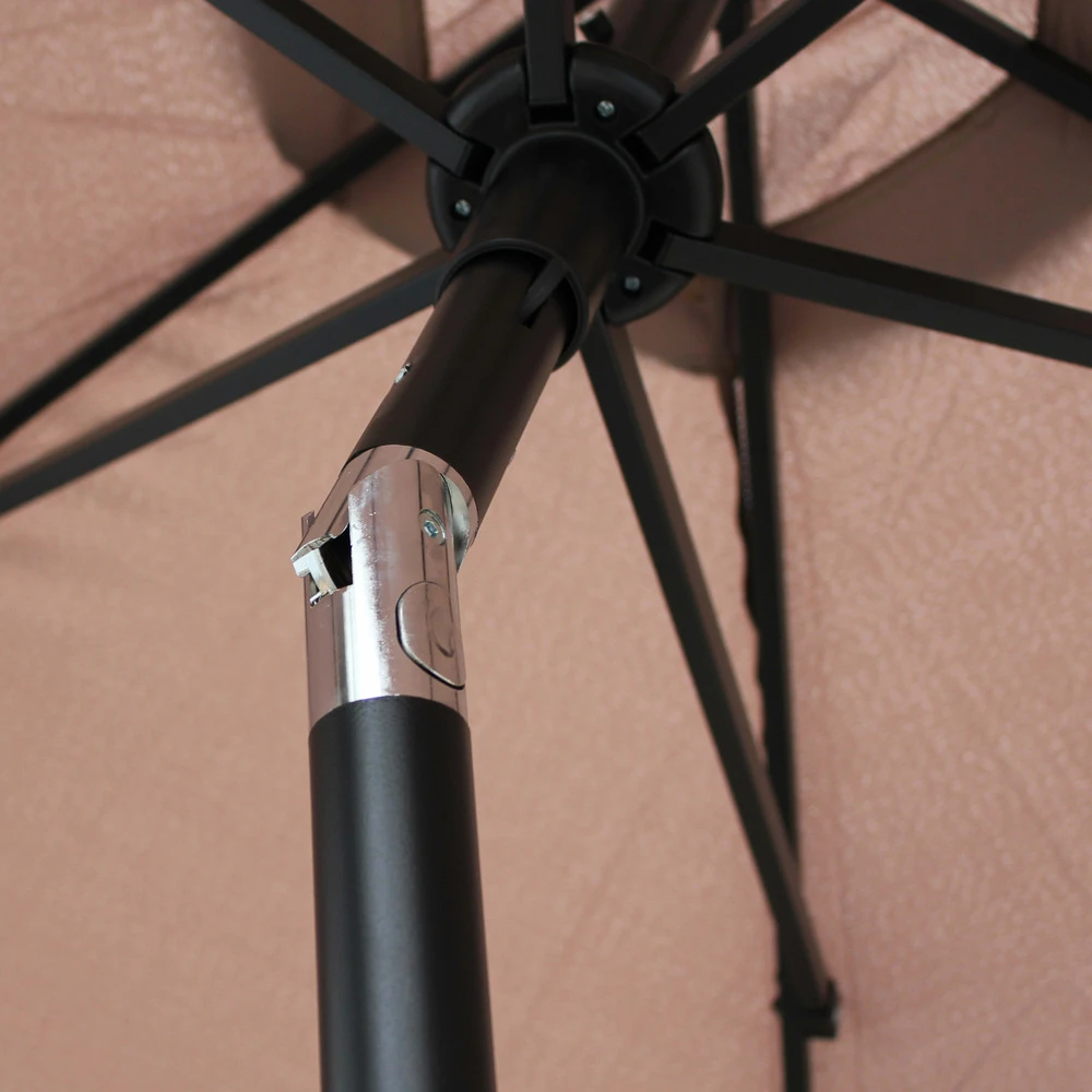 Parasol Droit Inclinable 3m Et 4 Dalles à Lester Remplissables Taupe 2 Parasol Droit Inclinable 3m Et 4 Dalles à Lester Remplissables Taupe – Image 2