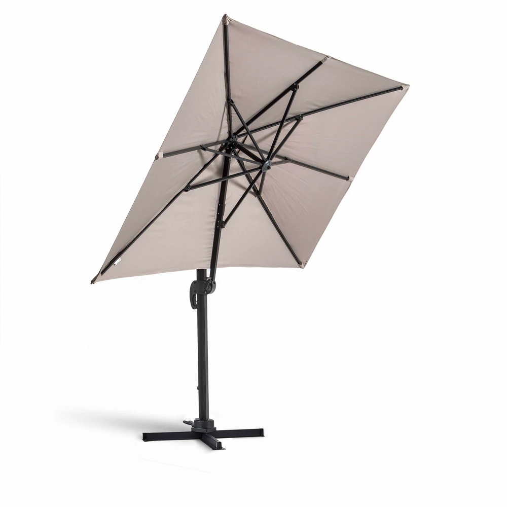 Parasol Déporté 2x3m En Aluminium Taupe 2 Parasol Déporté 2x3m En Aluminium Taupe – Image 2