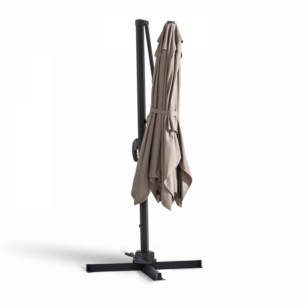 Parasol Déporté 2x3m En Aluminium Taupe 4 Parasol Déporté 2x3m En Aluminium Taupe – Image 4