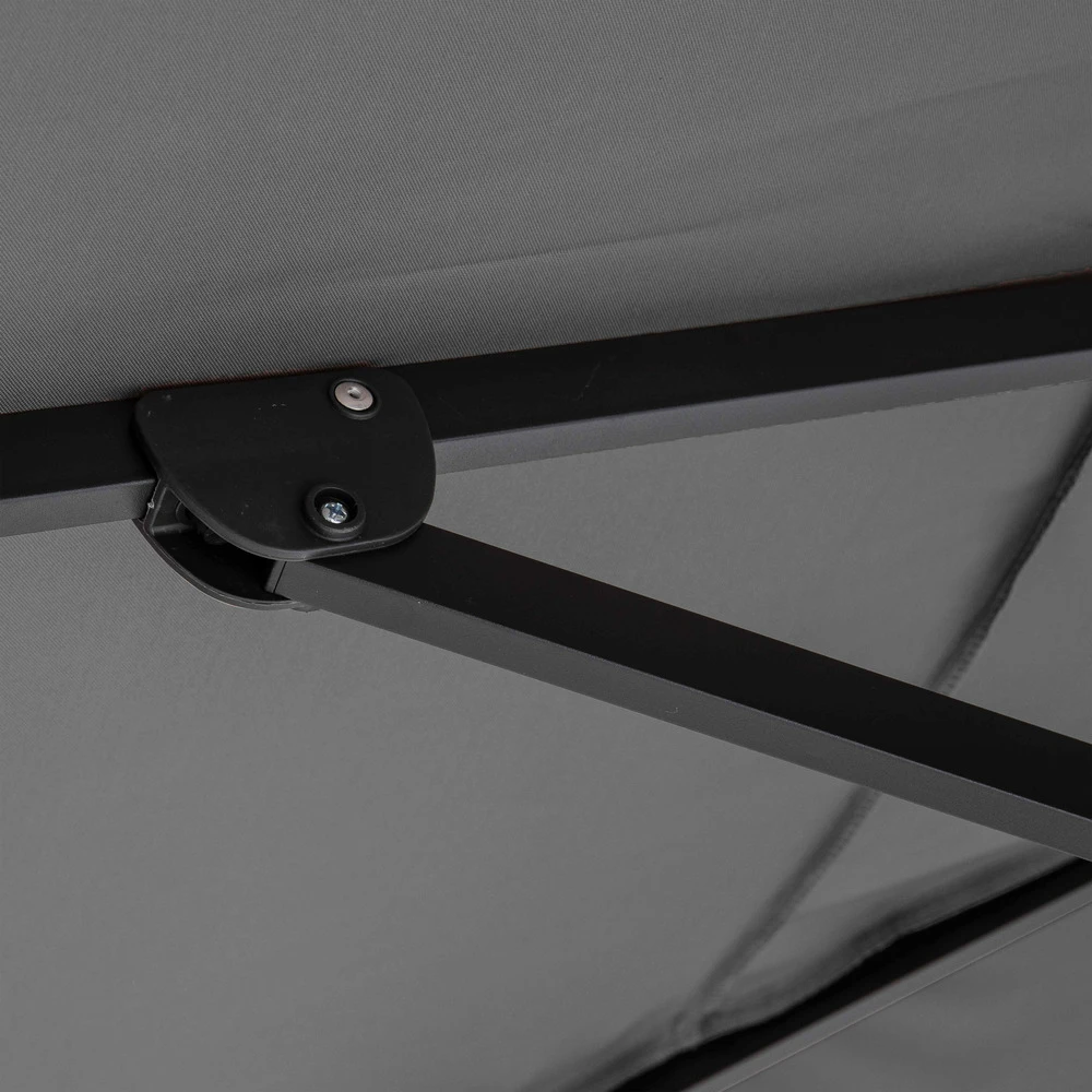 Parasol Déporté 3x4m Et 4 Dalles Lestées Aluminium Gris Anthracite 6 Parasol Déporté 3x4m Et 4 Dalles Lestées Aluminium Gris Anthracite – Image 6