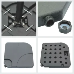 Oahu - Lot De 4 Dalles Carrées - Bases De Lestage Pour Parasol Pied En Croix - Remplissage Sable Ou Eau 6 Oahu - Lot De 4 Dalles Carrées - Bases De Lestage Pour Parasol Pied En Croix - Remplissage Sable Ou Eau -Konst Decor Magasin 646f5505e508e0.85544281