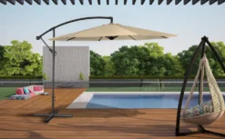 Oahu - Parasol Déporté Rond Diamètre 3 Mètres - Acier - Housse De Rangement - Protection Uv - Ouverture Facile 9 Oahu - Parasol Déporté Rond Diamètre 3 Mètres - Acier - Housse De Rangement - Protection Uv - Ouverture Facile -Konst Decor Magasin 646f550b7400e7.83478795