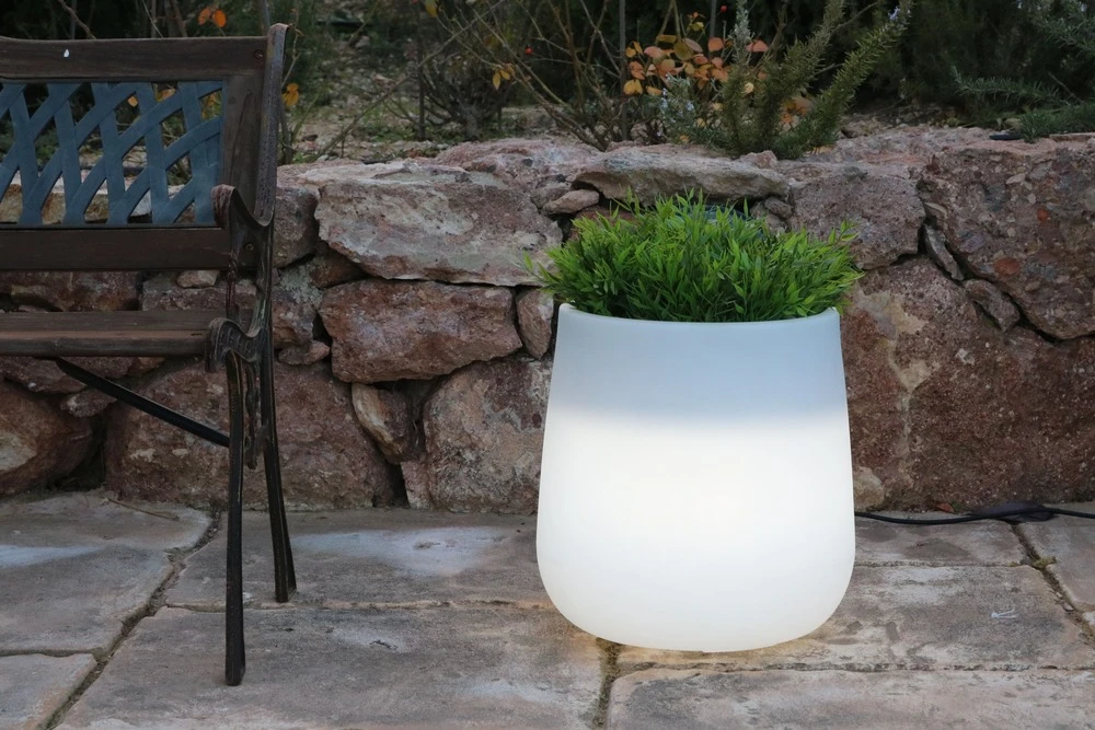 Pot Lumineux Camelia 40 Solaire+batterie Rechargeable Led Rgb Avec Télécommande ø39x39cm 2 Pot Lumineux Camelia 40 Solaire+batterie Rechargeable Led Rgb Avec Télécommande ø39x39cm – Image 2