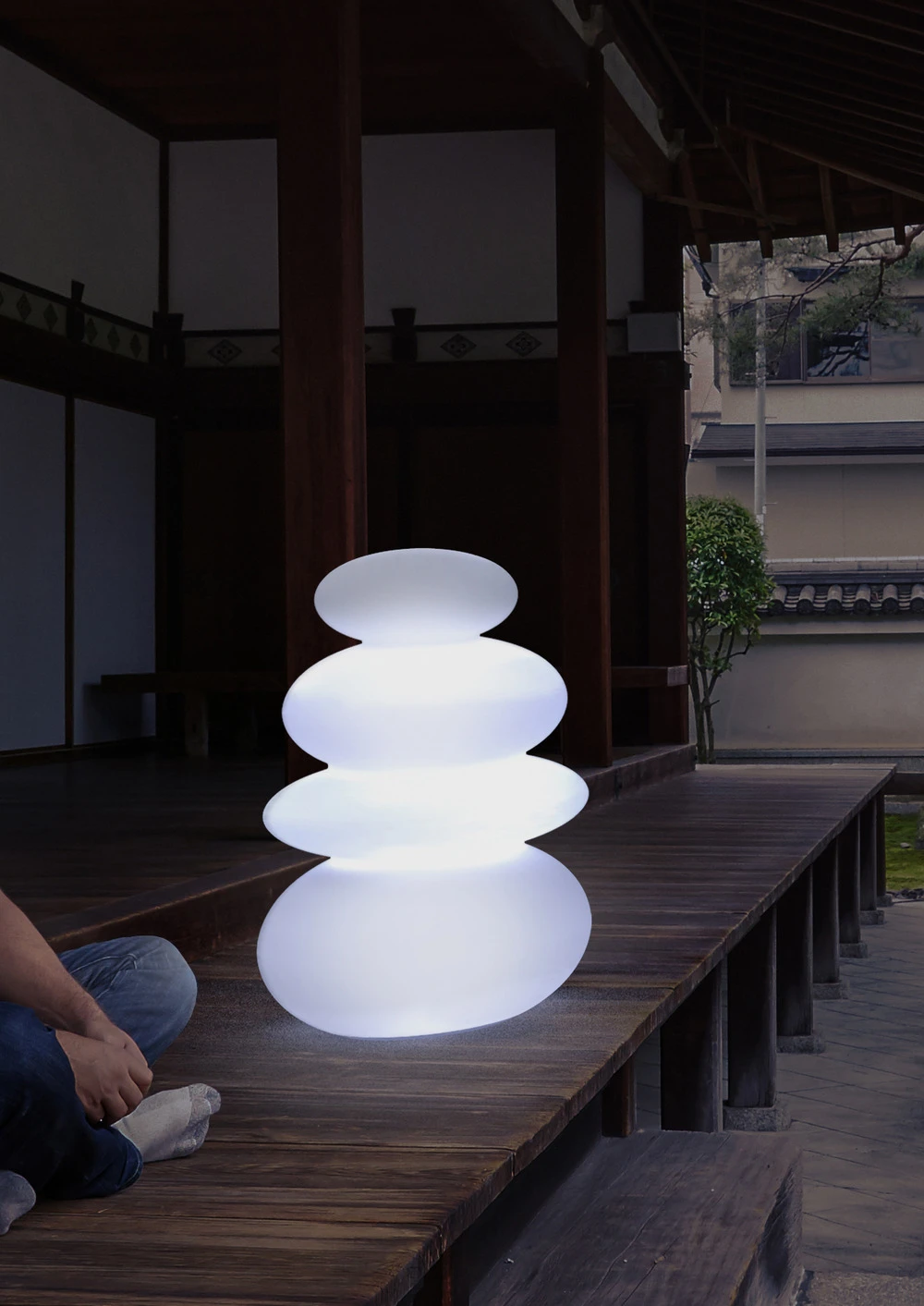 Lampe Balans 70 En Forme De Galets Zen Lumière Blanche Froide Par Câble Hauteur 70cm 4 Lampe Balans 70 En Forme De Galets Zen Lumière Blanche Froide Par Câble Hauteur 70cm – Image 4