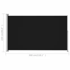 VIDAXL Auvent Latéral Rétractable De Patio 220x300 Cm Noir 13 VIDAXL Auvent Latéral Rétractable De Patio 220x300 Cm Noir -Konst Decor Magasin 646fa6ae6d4e98.89708084