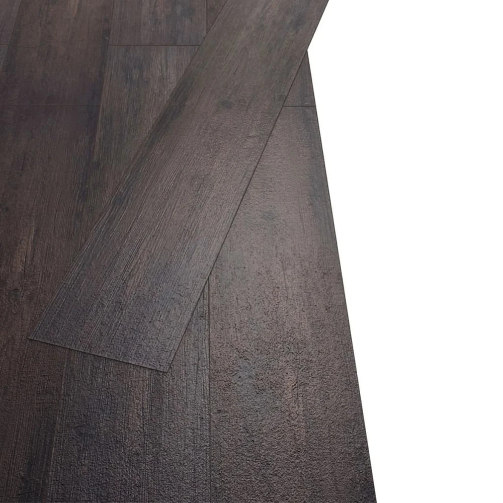 VIDAXL Planches De Plancher Pvc Non Auto-adhésif 4,46 M² Marron Foncé 3 VIDAXL Planches De Plancher Pvc Non Auto-adhésif 4,46 M² Marron Foncé – Image 3