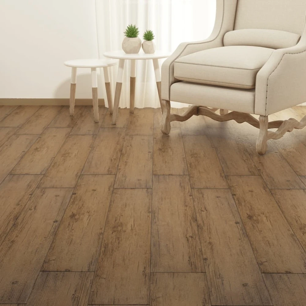 VIDAXL Planches De Plancher Pvc Non Auto-adhésif 4,46 M² Marron Noyer 2 VIDAXL Planches De Plancher Pvc Non Auto-adhésif 4,46 M² Marron Noyer – Image 2