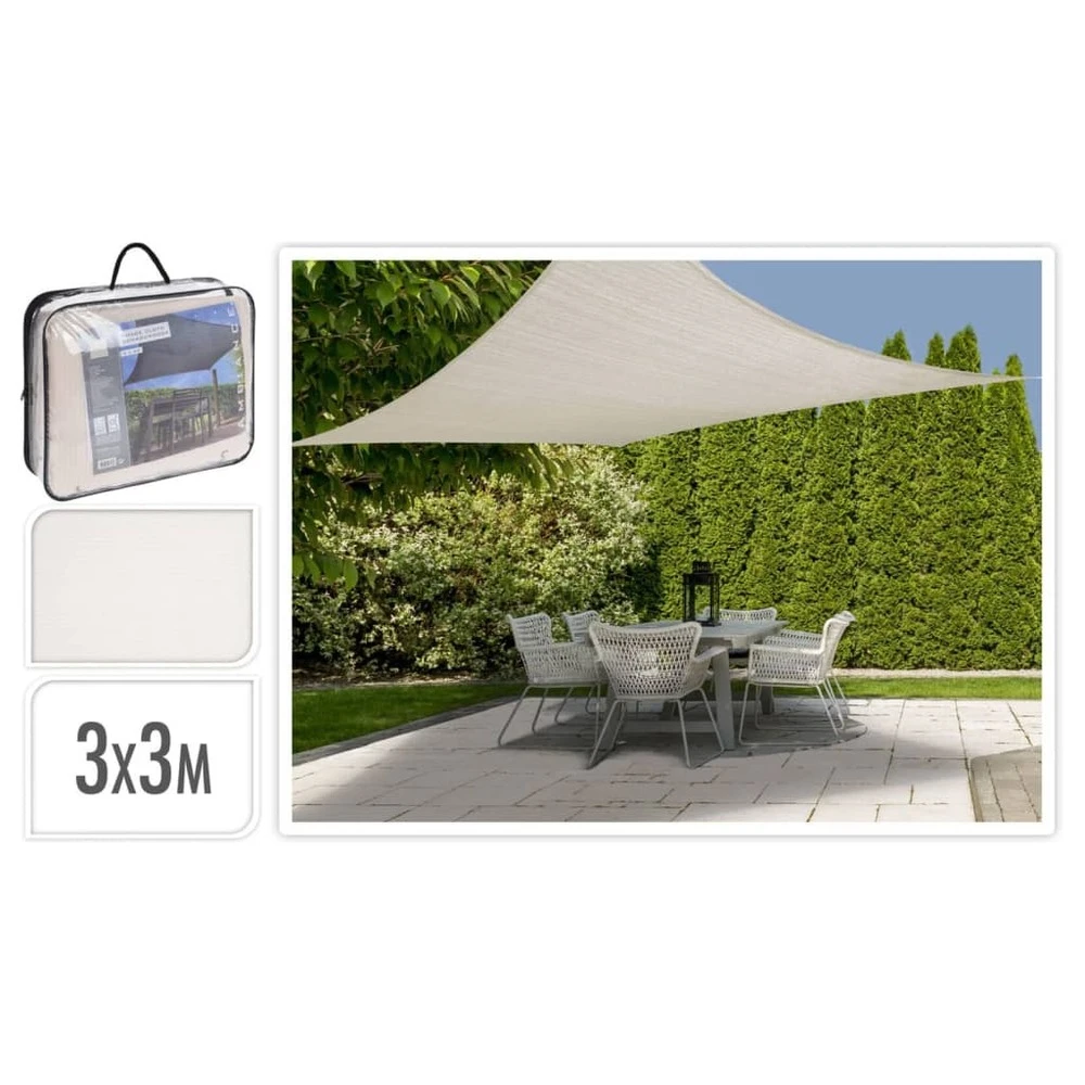 Progarden Toile D'ombrage 3x3 M Crème Carré 1 Progarden Toile D'ombrage 3x3 M Crème Carré