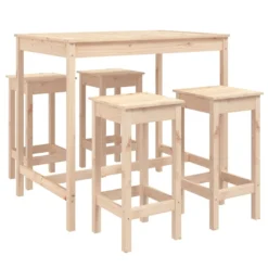 VIDAXL Ensemble De Bar De Jardin 5 Pcs Bois De Pin Massif