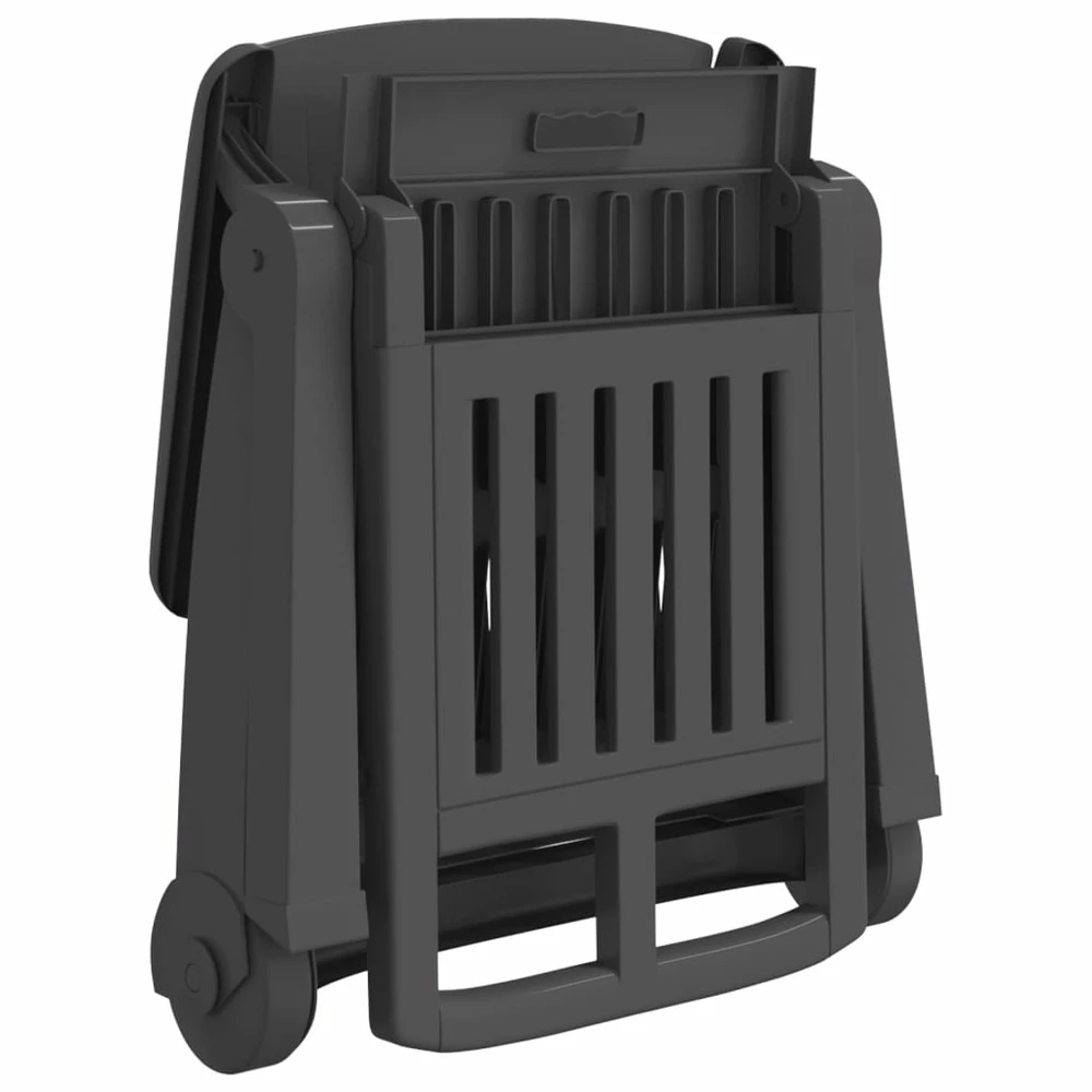 VIDAXL Chaise Longue Pliable Avec Roues Anthracite Pp 7 VIDAXL Chaise Longue Pliable Avec Roues Anthracite Pp – Image 7