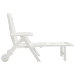 VIDAXL Chaise Longue Pliable Avec Roues Blanc Pp 10 VIDAXL Chaise Longue Pliable Avec Roues Blanc Pp -Konst Decor Magasin 6470a72c1a18e4.64007835