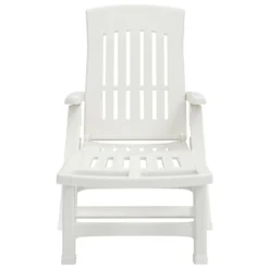 VIDAXL Chaise Longue Pliable Avec Roues Blanc Pp 9 VIDAXL Chaise Longue Pliable Avec Roues Blanc Pp -Konst Decor Magasin 6470a72c972db5.24329862