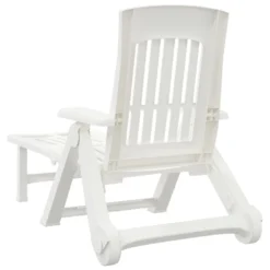 VIDAXL Chaise Longue Pliable Avec Roues Blanc Pp 11 VIDAXL Chaise Longue Pliable Avec Roues Blanc Pp -Konst Decor Magasin 6470a72c9f7c16.36384443