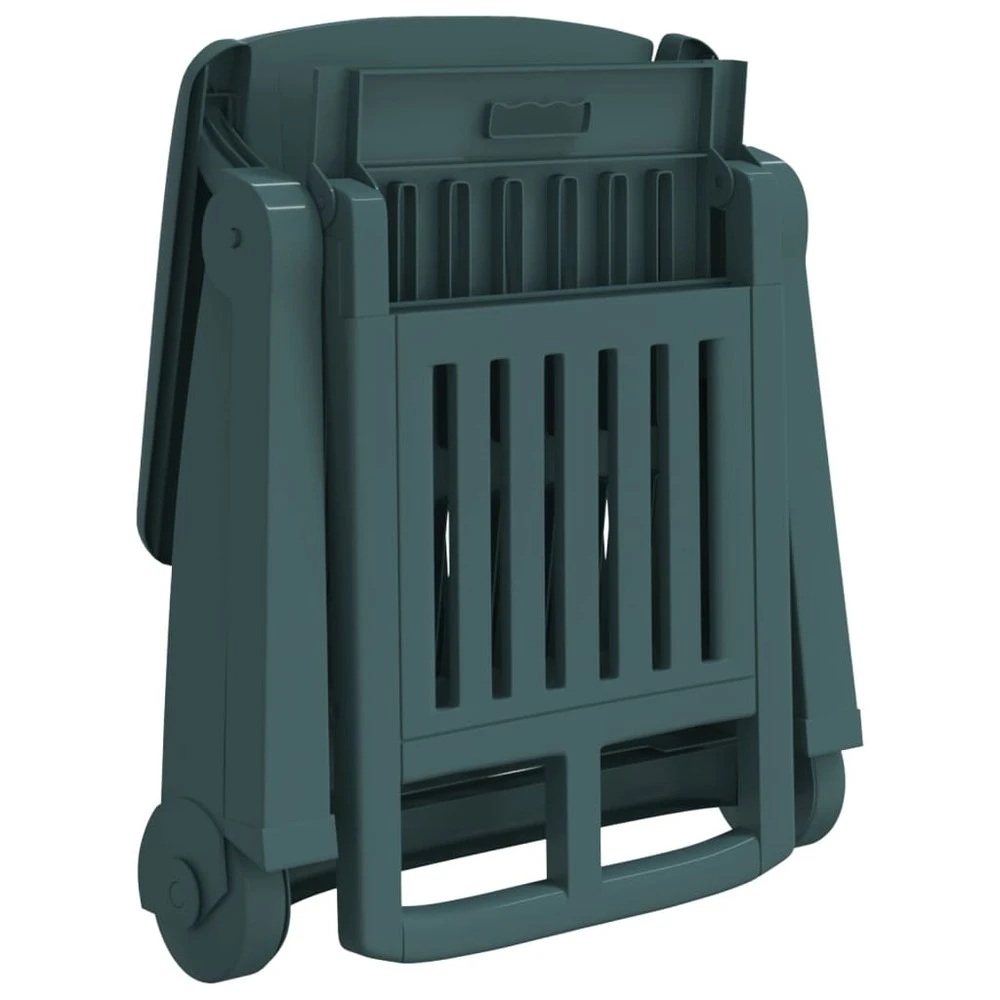 VIDAXL Chaise Longue Pliable Avec Roues Vert Pp 7 VIDAXL Chaise Longue Pliable Avec Roues Vert Pp – Image 7