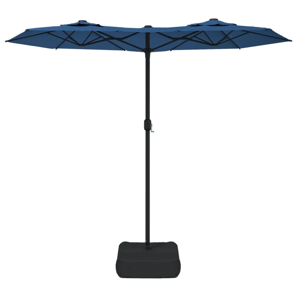 VIDAXL Parasol à Double Tête Avec Led Bleu Azuré 316x240 Cm 4 VIDAXL Parasol à Double Tête Avec Led Bleu Azuré 316x240 Cm – Image 4
