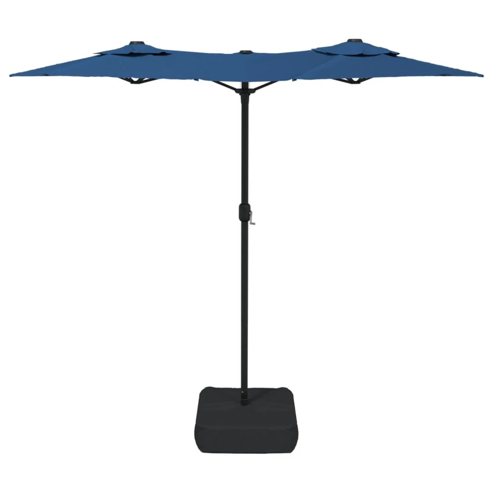VIDAXL Parasol à Double Tête Avec Led Bleu Azuré 316x240 Cm 5 VIDAXL Parasol à Double Tête Avec Led Bleu Azuré 316x240 Cm – Image 5